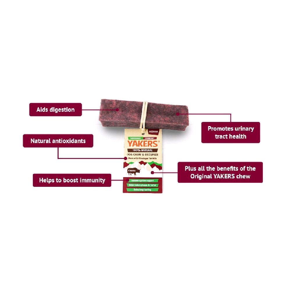 YAKERS Superfood Dog Chew - Cranberry
