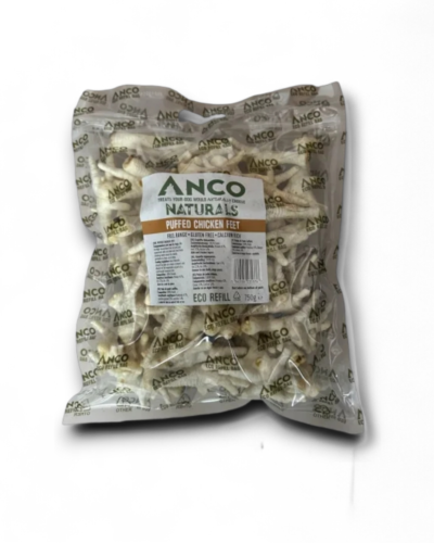 Anco Naturals Puffed Chicken Feet Eco-Bag (750g)
