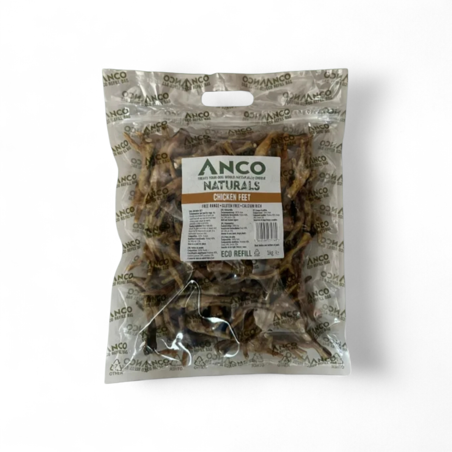 Anco Naturals Chicken Feet Eco-Bag (1kg)