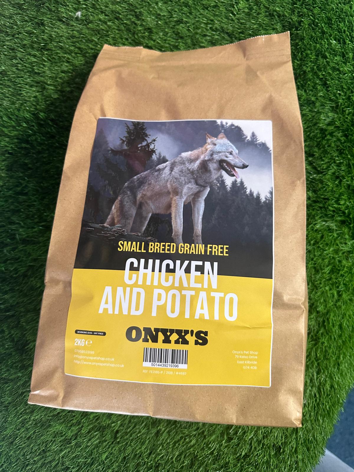 Onyx's - Grain Free Adult Small Breed Chicken and Potato (2KG)
