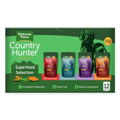 Country Hunter Superfood Selection Dog Pouches by Natures Menu (12 Pack)