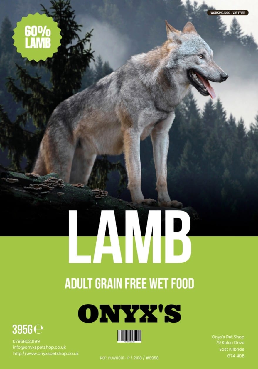 Onyx's Adult Grain Free Wet Dog Food (395g) 3 varieties available