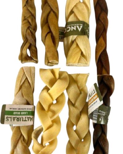 Mixed Braid Bundle Camel, Lamb, Goat & Beef (2 of each) | Natural Dog Chews