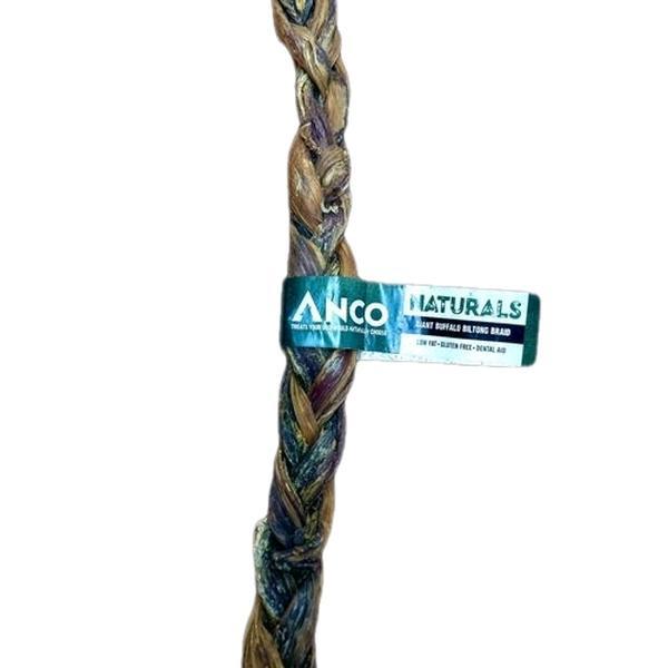 Anco Naturals Giant Buffalo Biltong Braid - Natural Dog Chew