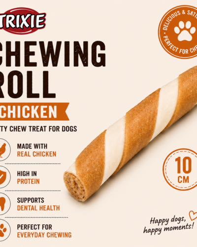 Trixie Chewing Roll Chicken Filling Dog Treat 10cm